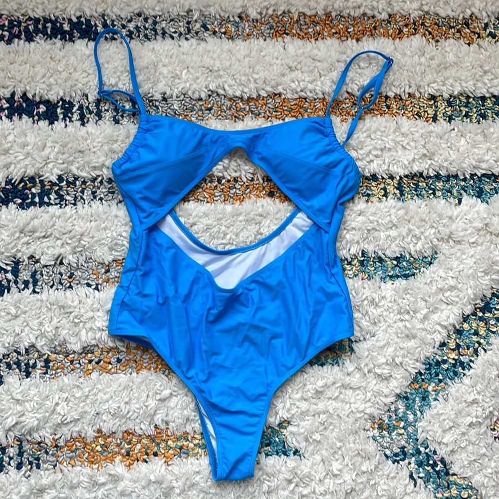 BLUE ONE PIECE SWIMSUIT from cider